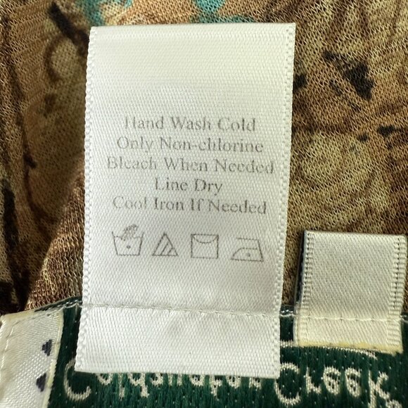 Coldwater Creek Womens Floral Print Top 1X Brown Teal V-Neck Polyester Stretch - Picture 9 of 9